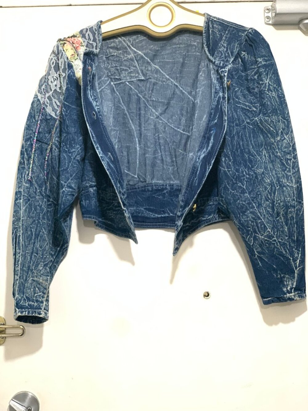 VINTAGE CARRELI CROPPED ACID WASH DENIM JACKETS SIZE S - Picture 5 of 10